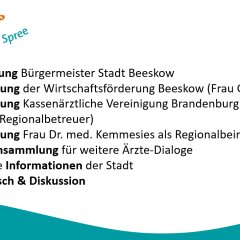 Agenda des 1. Ärzte-Dialogs in Beeskow